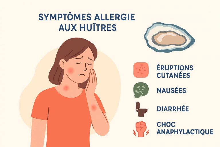 Principaux symptômes allergies huitres