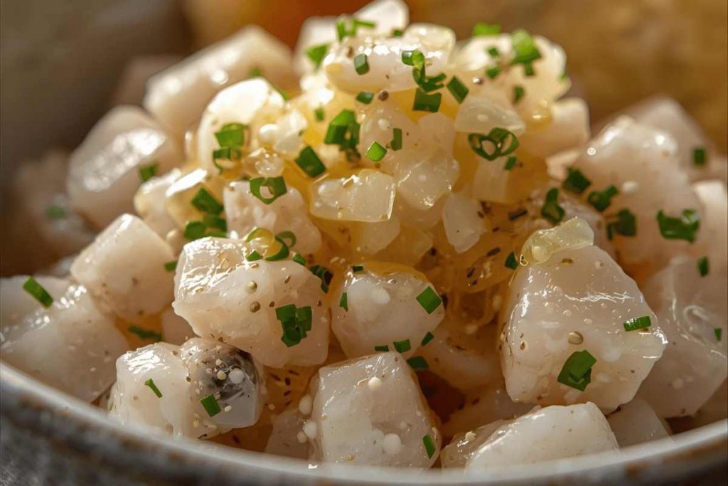 Tartare iodé d’huîtres et de Saint-Jacques