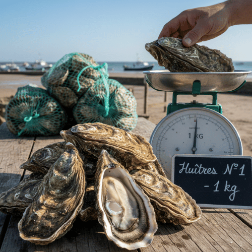 combien d'huitres dans 1 kg