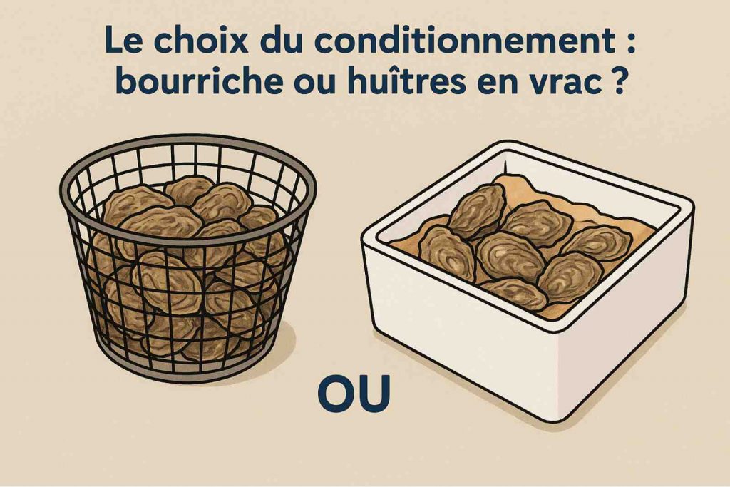 Bourriche ou vrac pour transporter des huitres en automobile