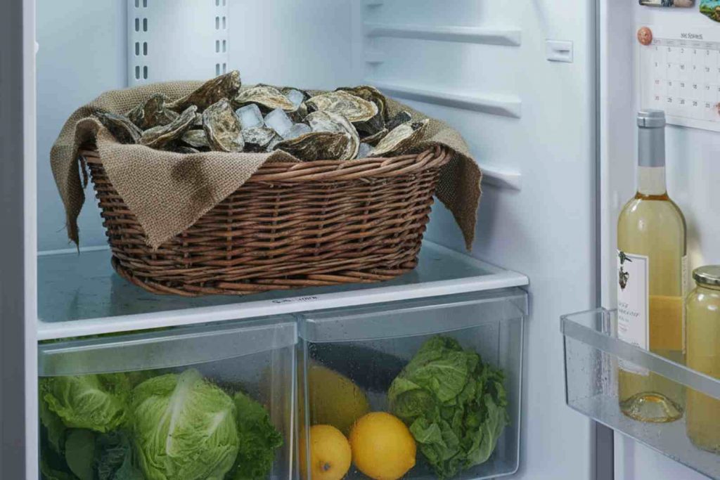 huitres en vrac dans frigo