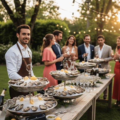 Impact visuel bar à huitre à un mariage