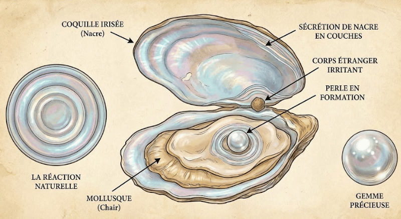 Schema huitre perlière