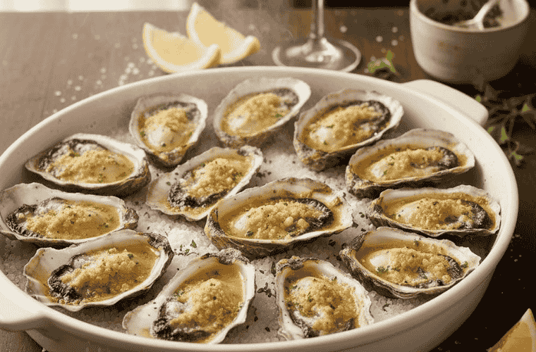 huitres au four beurre persillé