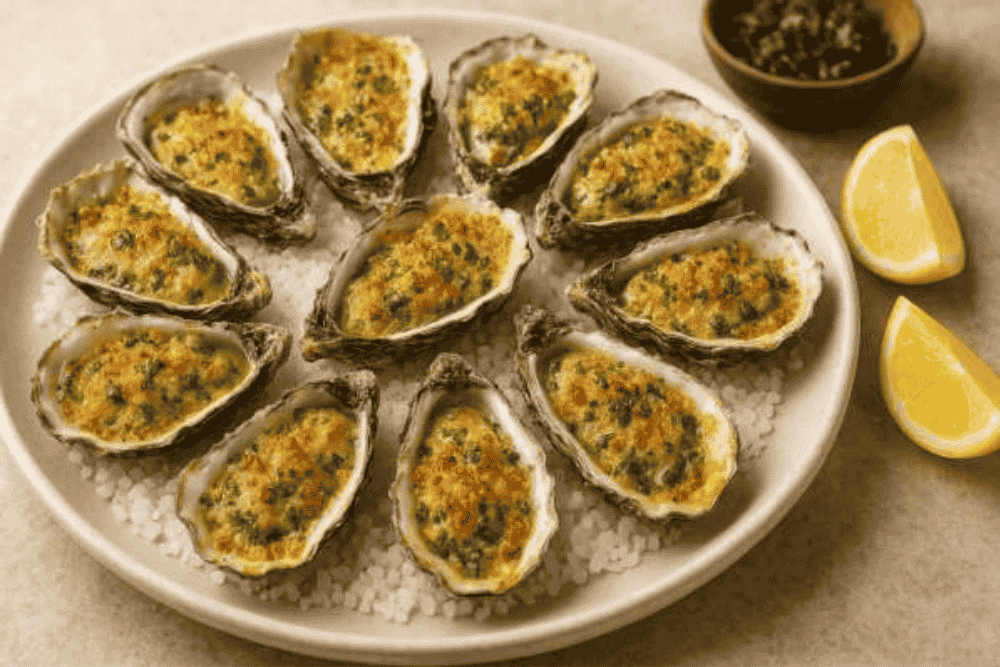 préparation plat huîtres au four