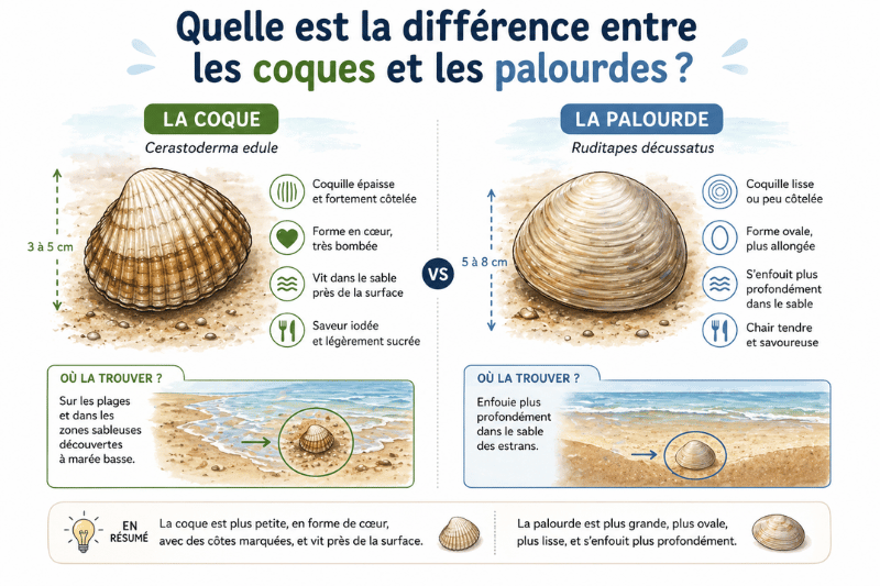 Différence Coques Palourdes