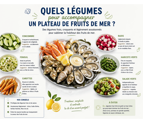 Légumes pour accompagner plateau de fruits de mer