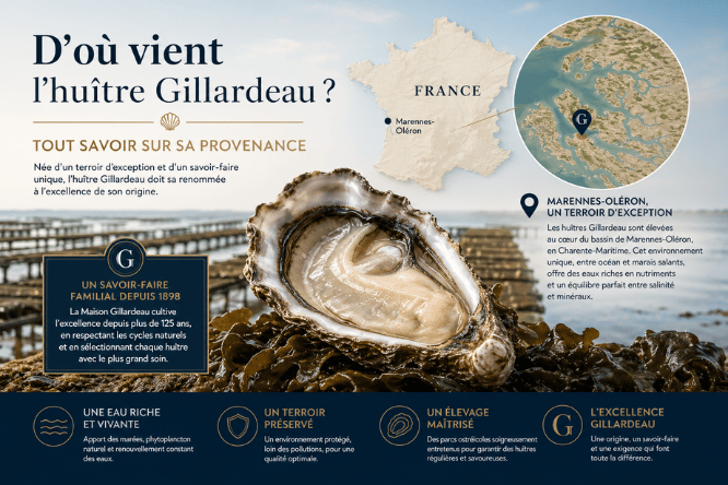 Provenance des huitres Gillardeau
