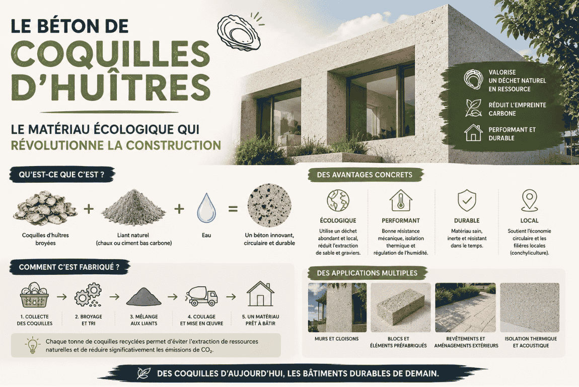 Béton de coquille d'huitres