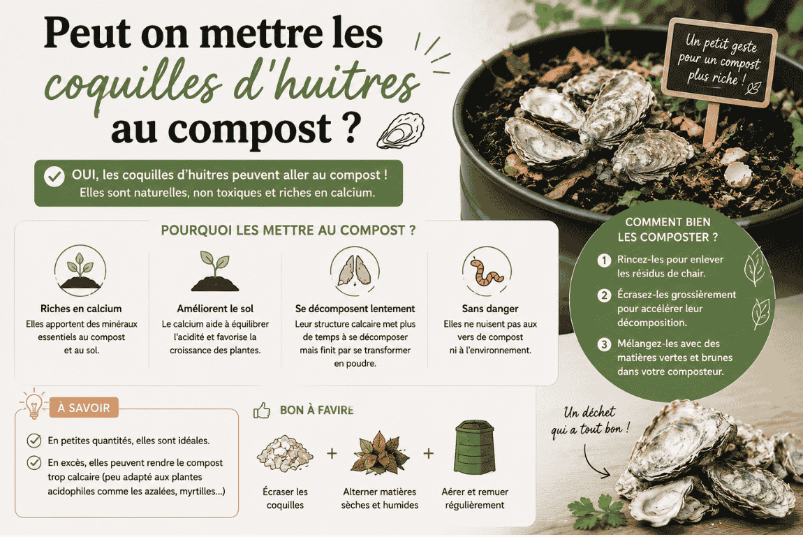 Coquille huitre et compost