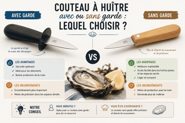 Couteau à huitre avec ou sans garde