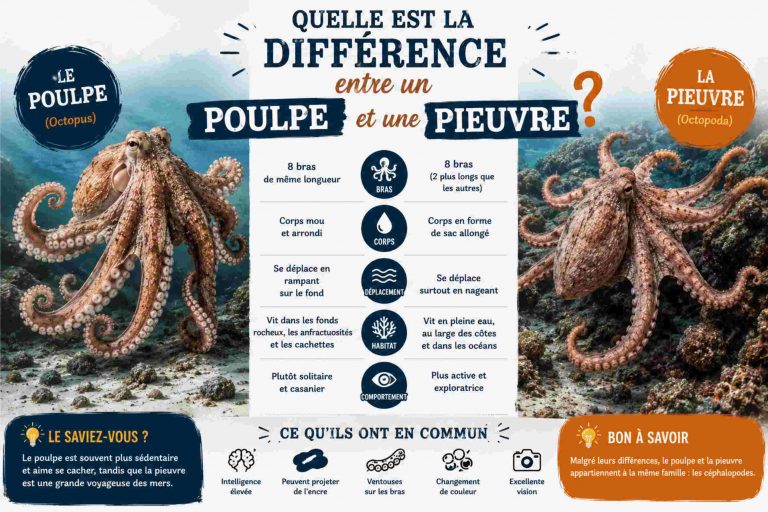 Différence poulpe et pieuvre