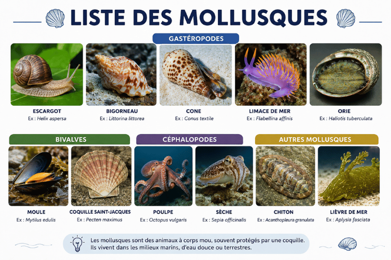 Liste des mollusques