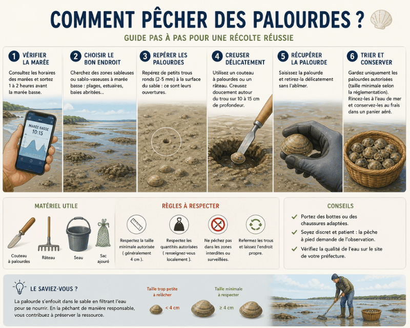 Méthode pêche à la palourde