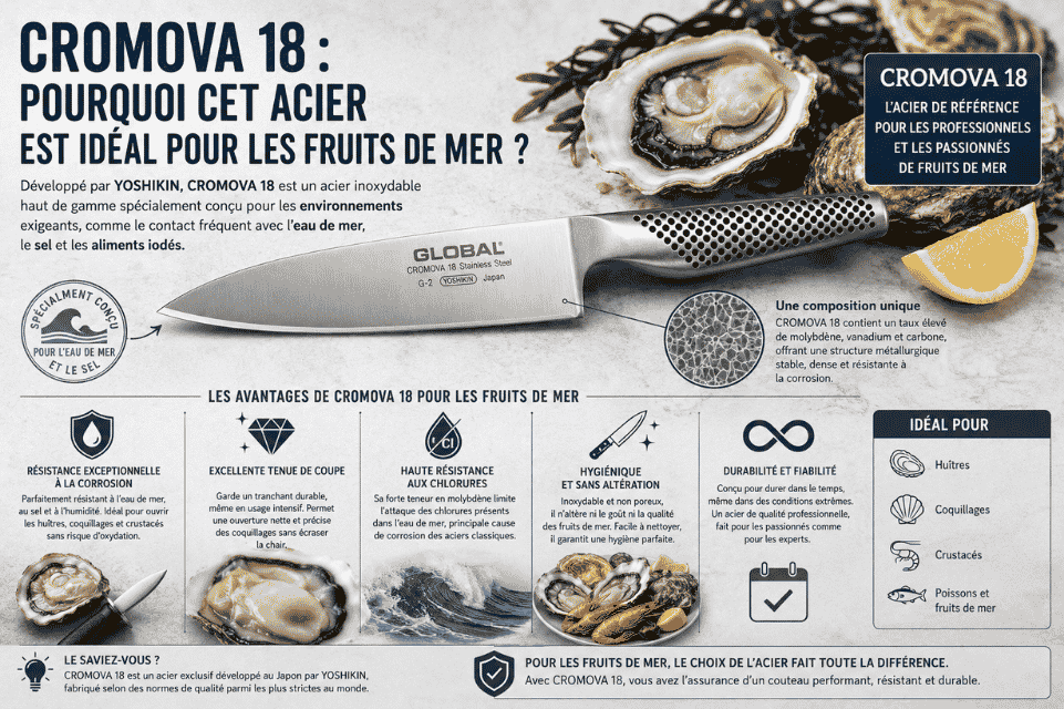acier cromova 18 couteau global