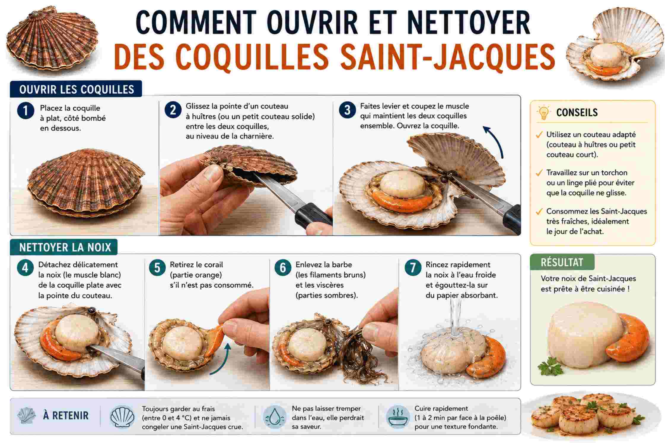comment ouvrir une coquille saint jacques