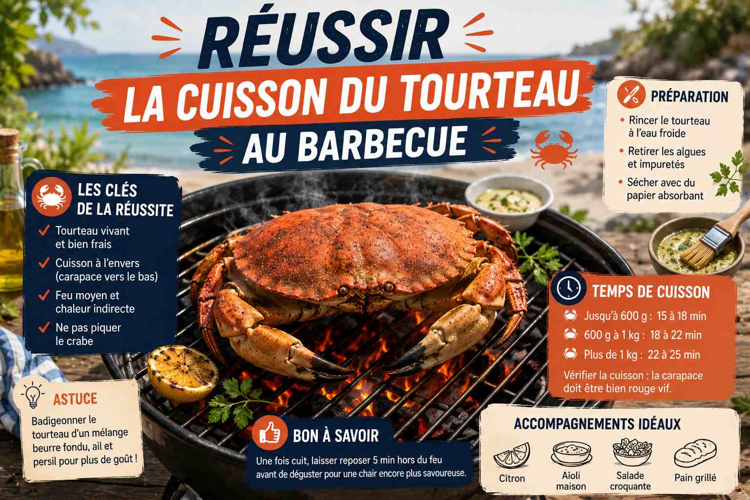 cuissin tourteau au barbecue