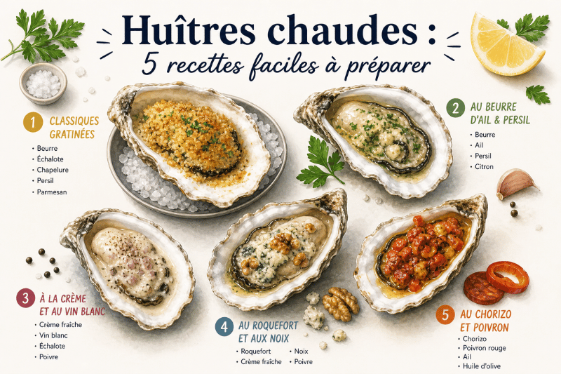 huitres chaudes recettes