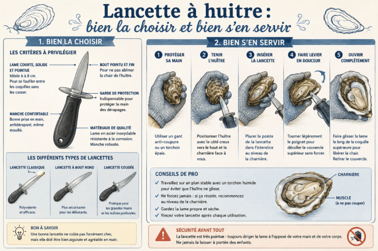 lancette à huitre infographie