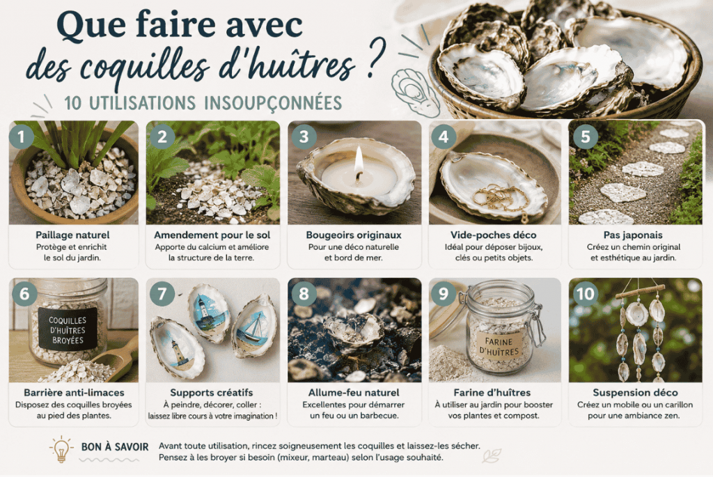 utilisation des coquilles huitres