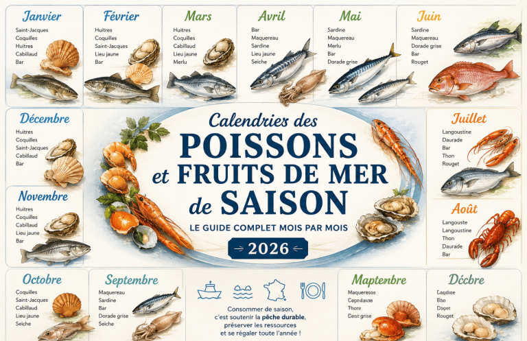 Calendrier des poissons et fruits de mer de saison