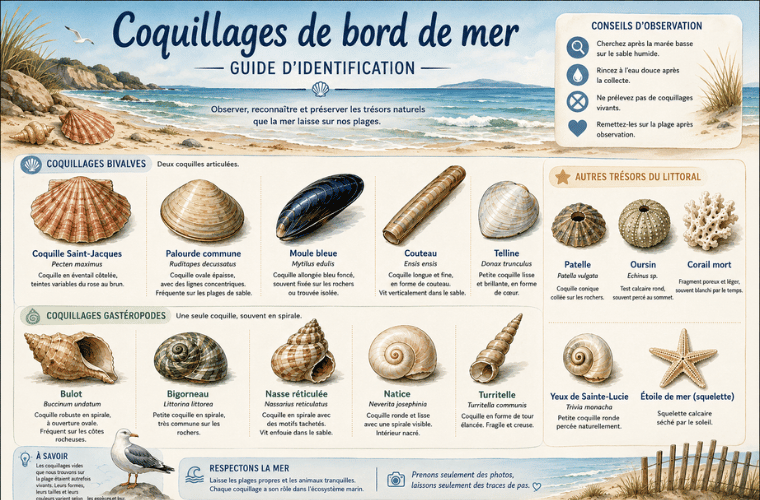 Coquillages de bord de mer