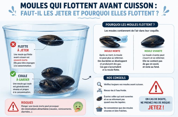 Moules qui flottent