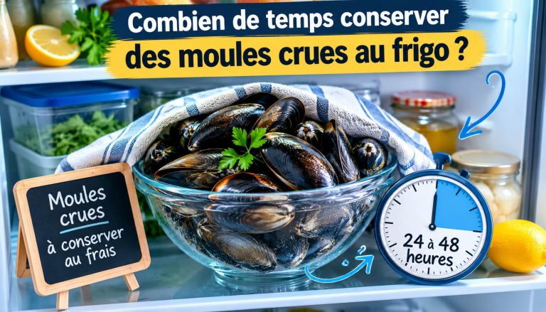moules crues au frigo