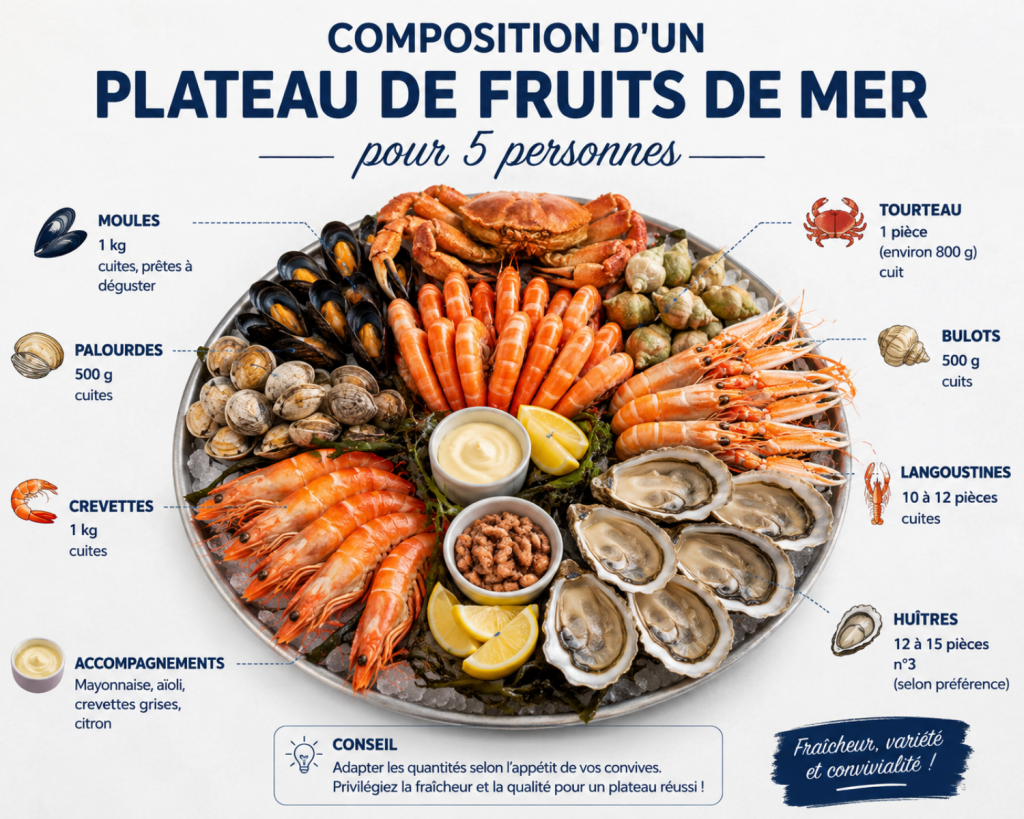 plateau de fruits de mer pour 5 personnes