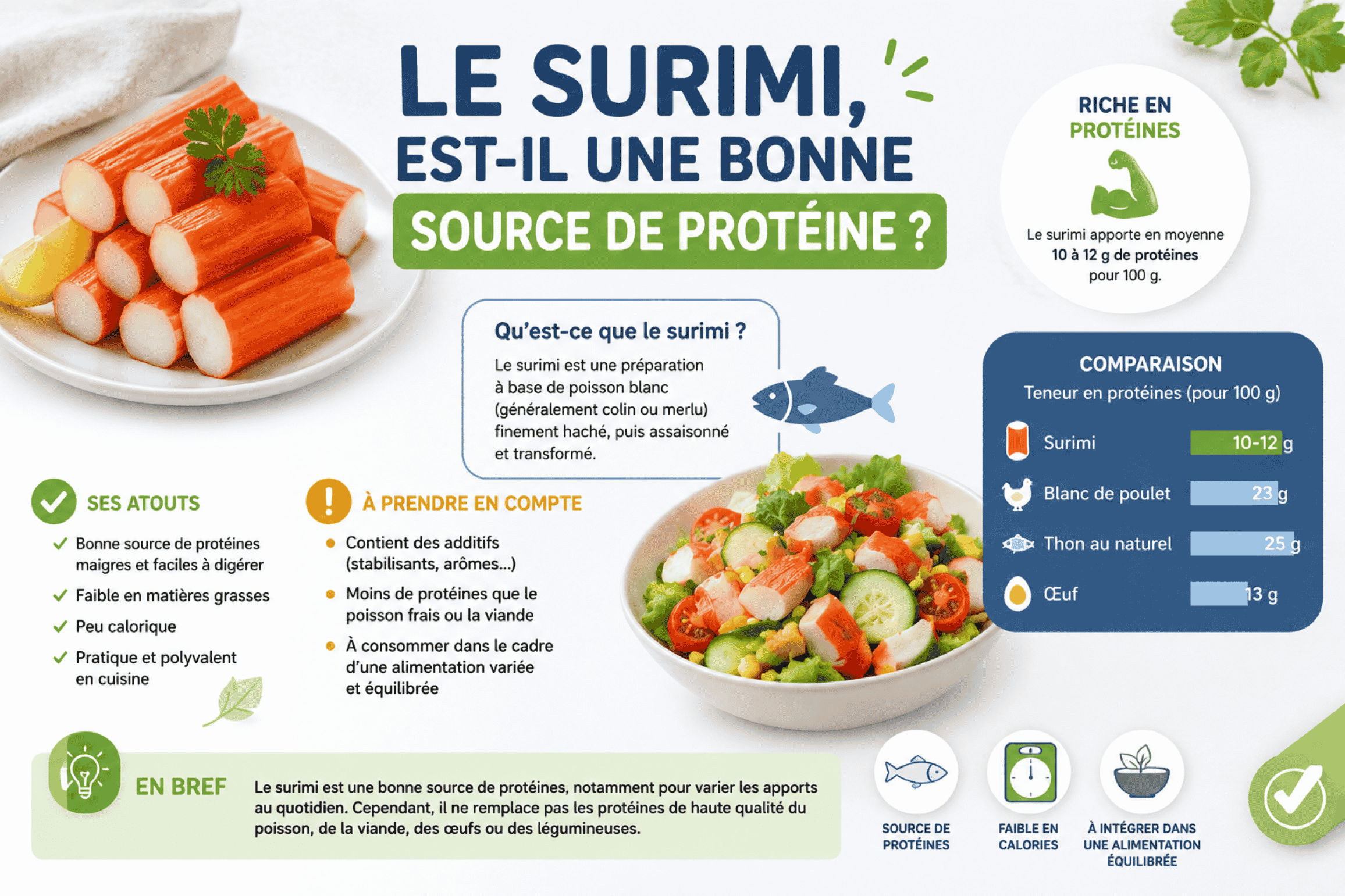 Protéines dans le surimi